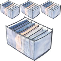 HKM-319315 Upgraded Foldable Drawer Organisers for Clothes with Handle - Grey Non-Woven Fabric Storage Solution