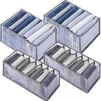 HKM-319315 Upgraded Foldable Drawer Organisers for Clothes with Handle - Grey Non-Woven Fabric Storage Solution