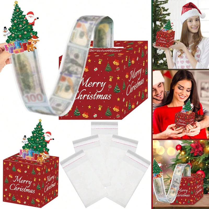 HKM-319379 Creative Christmas Money Box for Cash Gifts – Unique Surprise Pull-Out Design for Holidays, Parties, and Birthdays