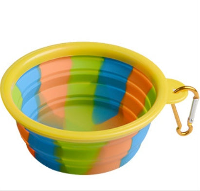 HKM-3195197 Foldable Camouflage Silicone Dog Food Bowl - Portable & Compact Design