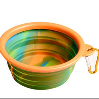 HKM-3195197 Foldable Camouflage Silicone Dog Food Bowl - Portable & Compact Design