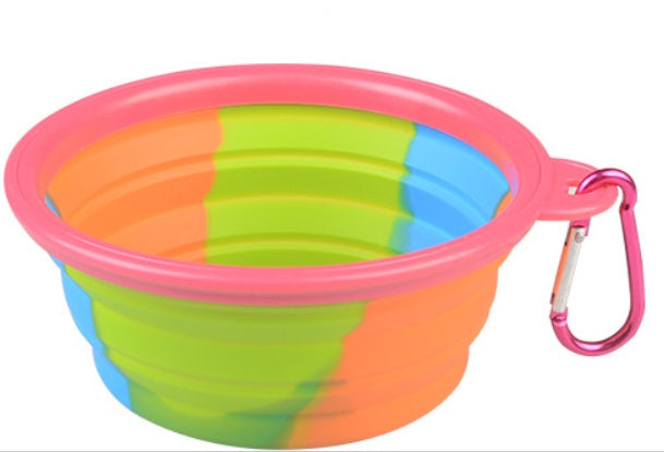 HKM-3195197 Foldable Camouflage Silicone Dog Food Bowl - Portable & Compact Design