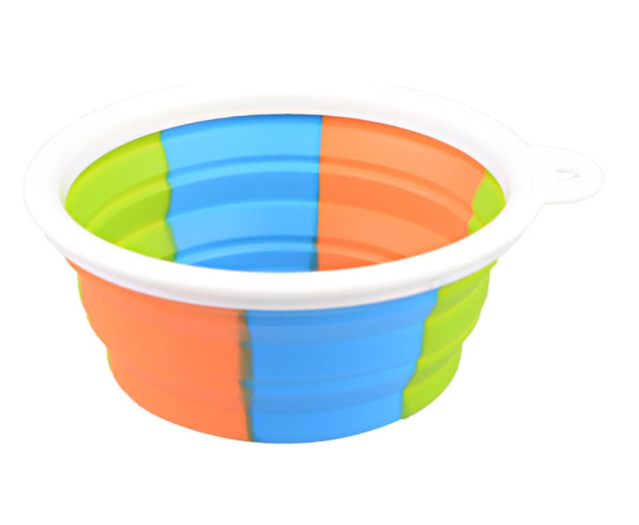 HKM-3195197 Foldable Camouflage Silicone Dog Food Bowl - Portable & Compact Design