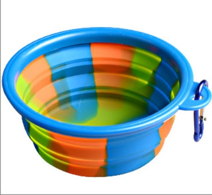 HKM-3195197 Foldable Camouflage Silicone Dog Food Bowl - Portable & Compact Design