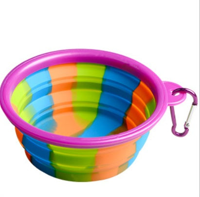 HKM-3195197 Foldable Camouflage Silicone Dog Food Bowl - Portable & Compact Design