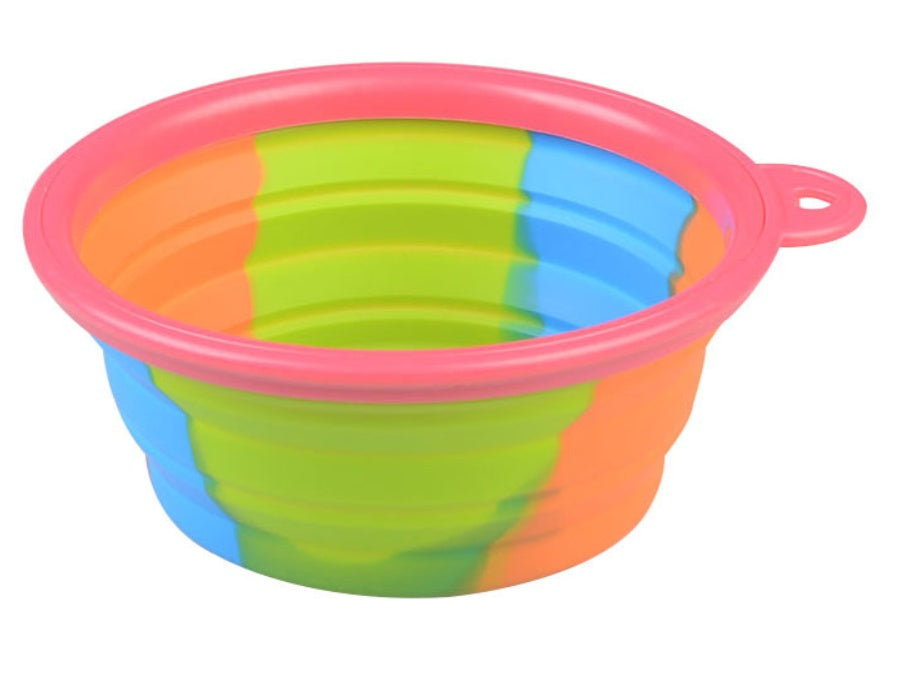 HKM-3195197 Foldable Camouflage Silicone Dog Food Bowl - Portable & Compact Design