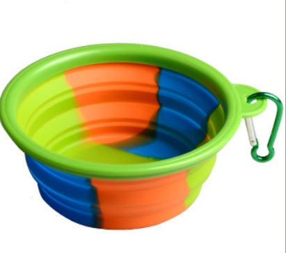 HKM-3195197 Foldable Camouflage Silicone Dog Food Bowl - Portable & Compact Design