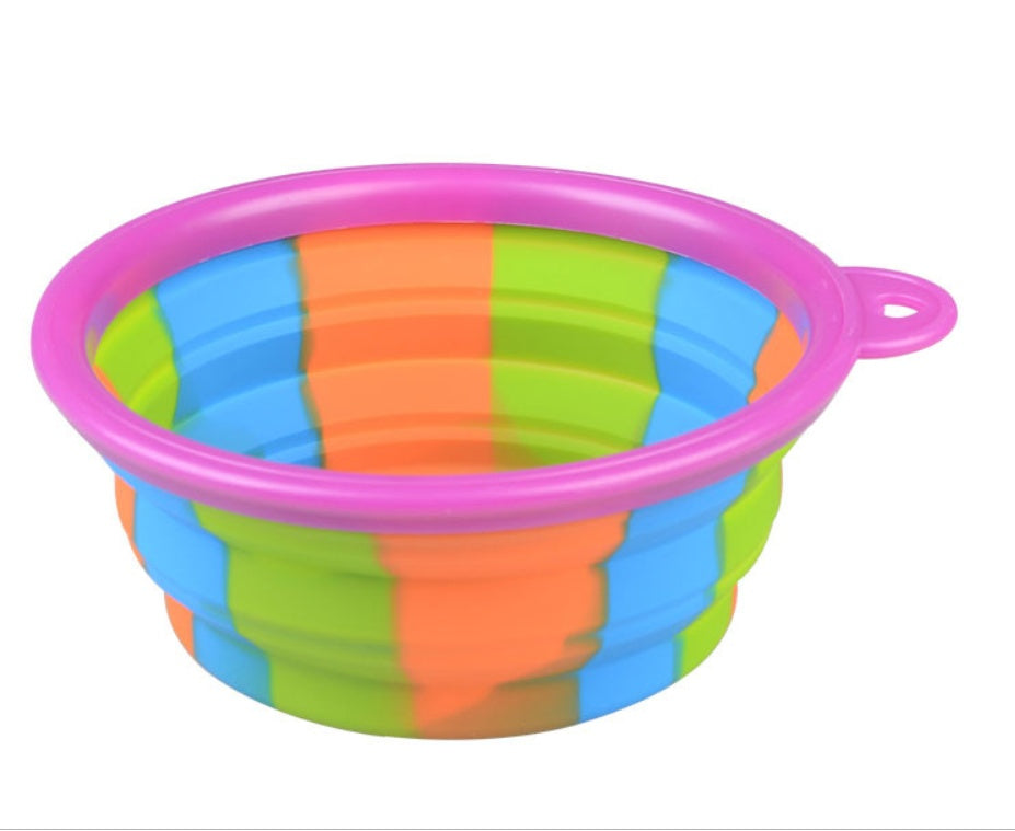 HKM-3195197 Foldable Camouflage Silicone Dog Food Bowl - Portable & Compact Design
