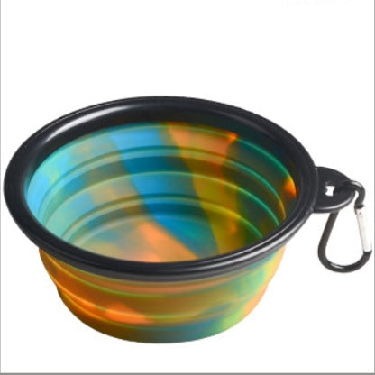 HKM-3195197 Foldable Camouflage Silicone Dog Food Bowl - Portable & Compact Design