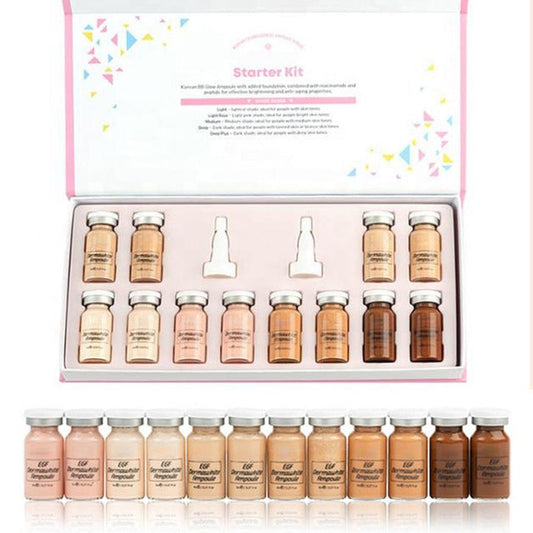 HKM-319635 Korean 8ml BB Cream & Booster Ampoule Starter Kit - 12 Vials for Radiant Skin