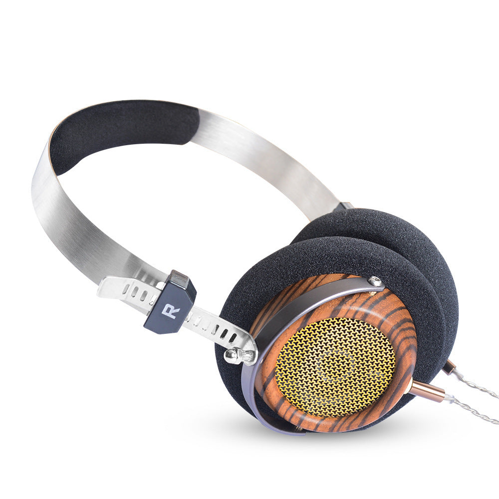 HKM-319635 Olive Wood Wired Headset with 3.5mm Plug and 1.2m Cable