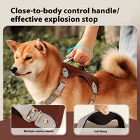 HKM-3196477 Saddle Brown Pet Vest Style Chest Strap for Medium to Large Pets