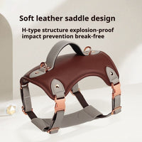HKM-3196477 Saddle Brown Pet Vest Style Chest Strap for Medium to Large Pets