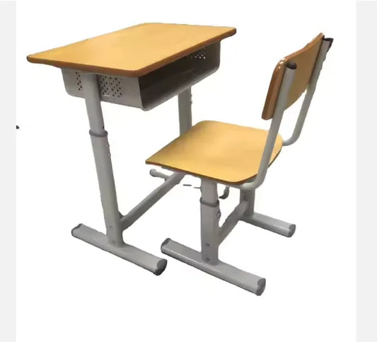 HKM-319699 Adjustable Plywood Classroom Desk and Chair Set for Primary School Students