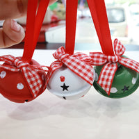 HKM-319699 Festive 4cm Five-Star Bow with Metal Bell for Holiday Decoration Garland
