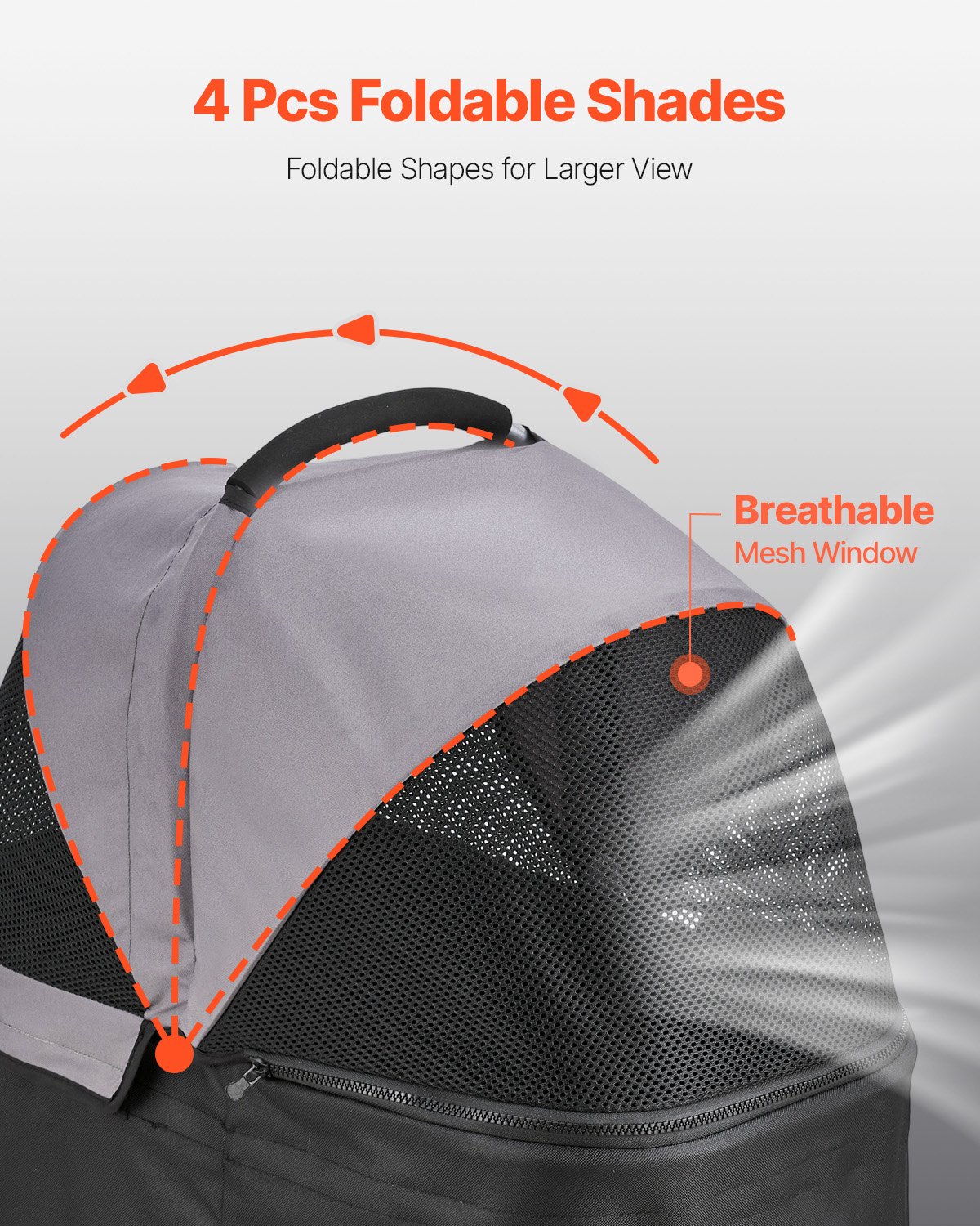 HKM-3197245 Foldable Pet Stroller with Detachable Carrier for Dogs and Cats, Holds Up to 35lbs