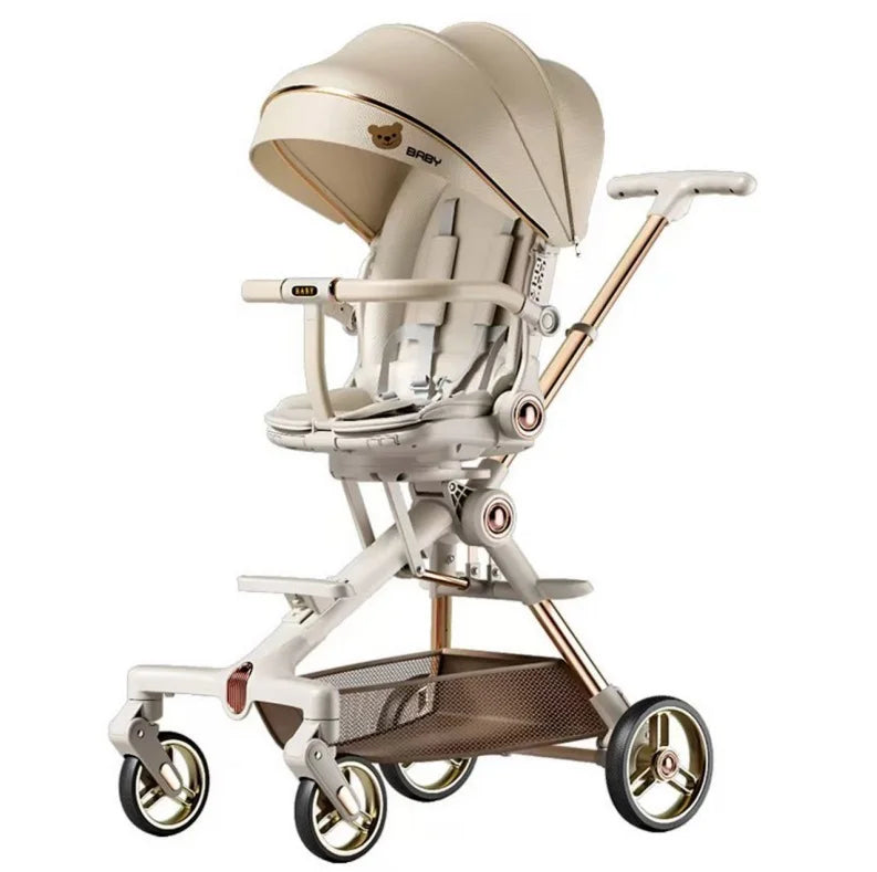 HKM-319763 Double Rod Bracket Baby Stroller with Aluminium Alloy Frame and Hidden Footrest
