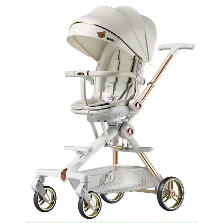 HKM-319763 Double Rod Bracket Baby Stroller with Aluminium Alloy Frame and Hidden Footrest