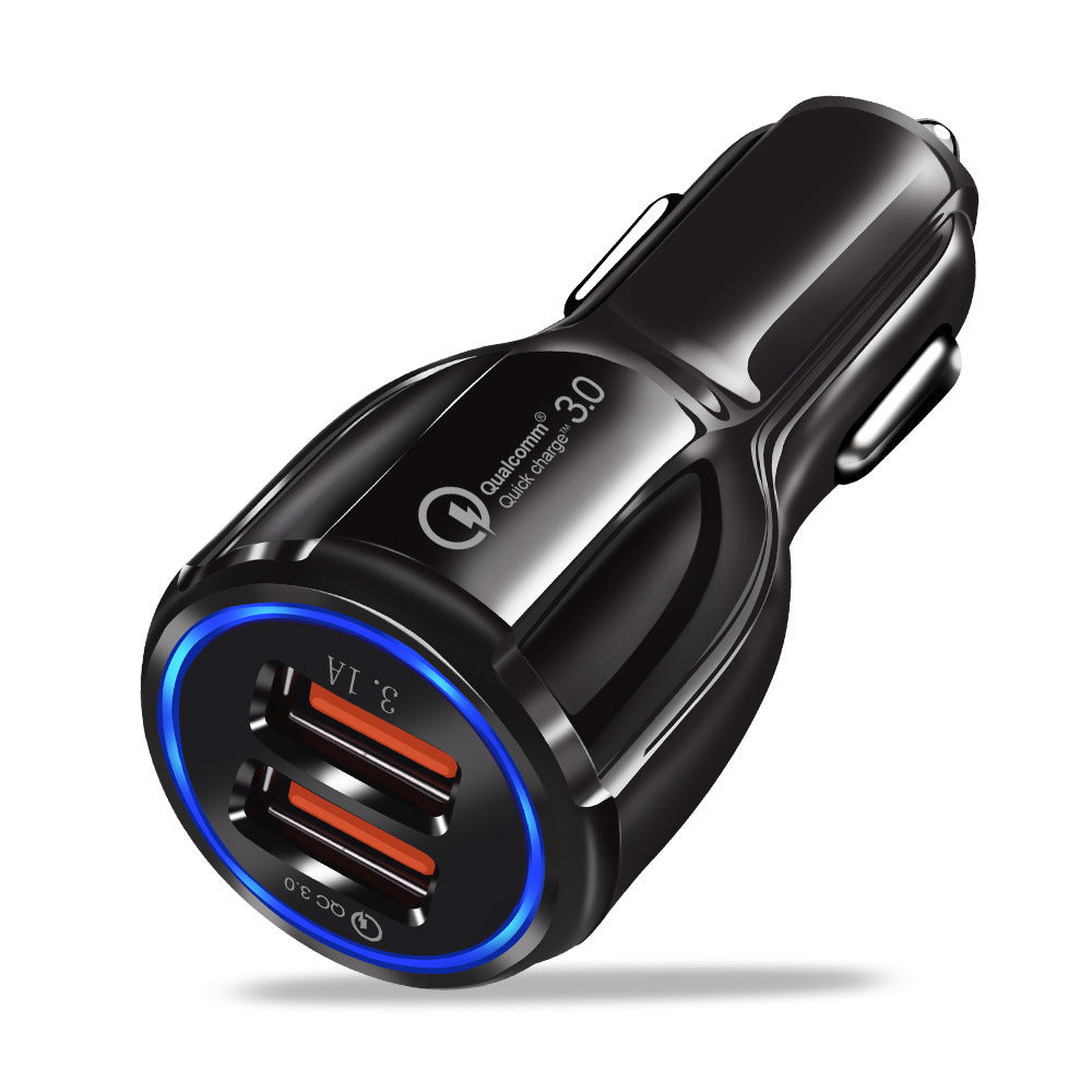 HKM-319763 Dual USB Fast Charge Car Charger 6.0A QC3.0 Compatible with All Mobile Phone Models