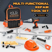 HKM-319827 Construction Tool Pretend Play Set for Kids - Educational DIY Role Play Backpack Toy