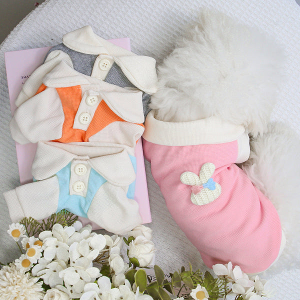HKM-3199549 Cute Thin Breathable Princess Style Dog Clothes in Blue, Gray, Pink, Orange - Sizes XS to XXL
