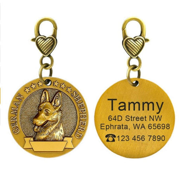 HKM-319955 Custom Metal Dog ID Tag with Personalized Engraving for Medium-Sized Pets