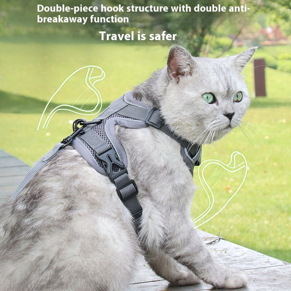 HKM-3200061 Classic and Lightweight Cat Harness with Pulling Rope - Available in Various Colors and Sizes