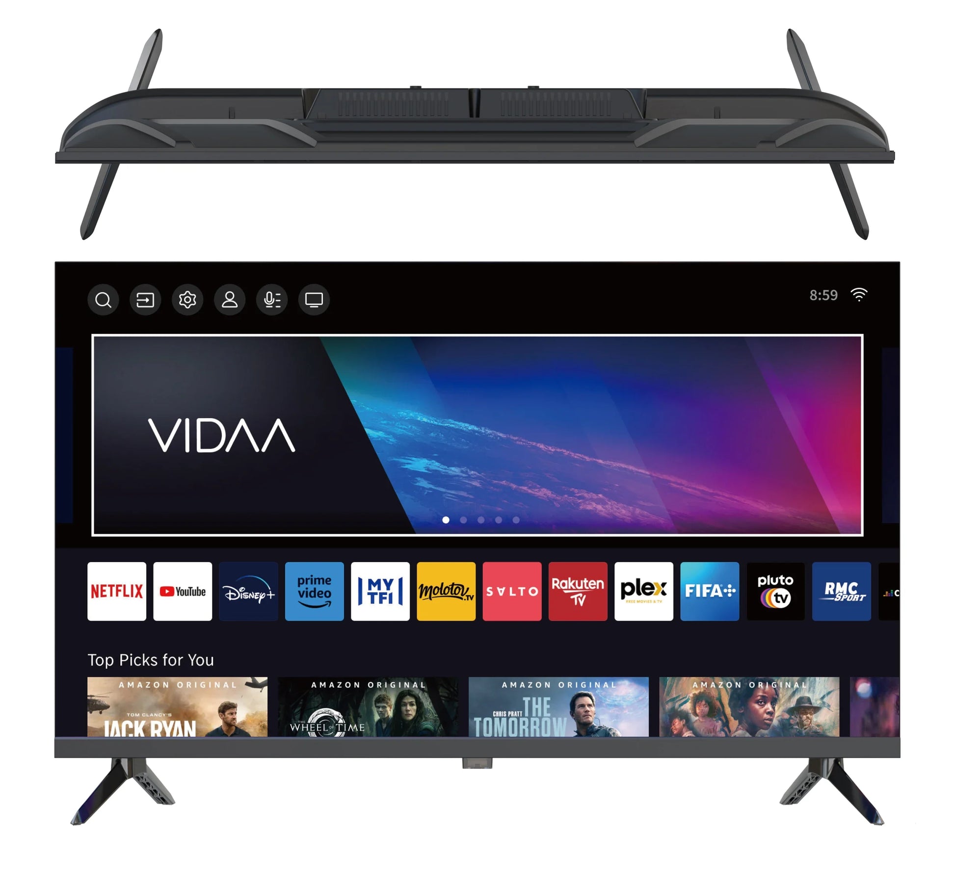 HKM-320083 Frameless 43-Inch 4K LED TV with Android and WiFi Connectivity