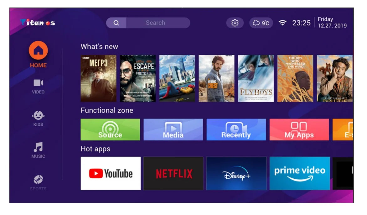 HKM-320083 Frameless 43-Inch 4K LED TV with Android and WiFi Connectivity