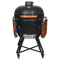 HKM-320083 Large 23.5 Inch Ceramic Charcoal Kamado Grill for Outdoor BBQ and Smoking