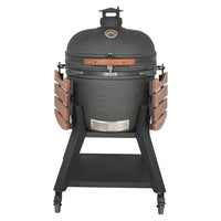HKM-320083 Large 23.5 Inch Ceramic Charcoal Kamado Grill for Outdoor BBQ and Smoking