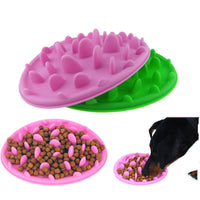 HKM-3200957 Silicone Pet Feeding Bowl for Slower Eating - Anti-Choke Design in Blue, Pink, Green