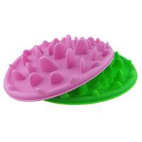 HKM-3200957 Silicone Pet Feeding Bowl for Slower Eating - Anti-Choke Design in Blue, Pink, Green