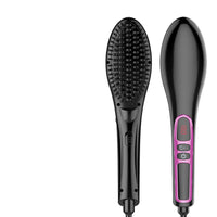 HKM-320147 Tourmaline Ceramic LCD Anti-Scalding Electric Hair Straightener Comb - A5626 Model, Black