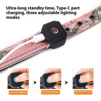 HKM-3202749 Luminous USB Charging Reflective Stripe Dog Collar in Blue and Green Plaid