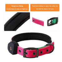 HKM-3202749 Luminous USB Charging Reflective Stripe Dog Collar in Blue and Green Plaid