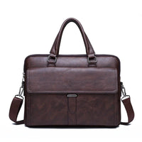 HKM-320275 Custom PU Leather Business Briefcase - Large Capacity Single Shoulder Messenger Bag for Laptops