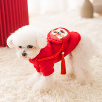 HKM-3203133 Spring Lion Dance Hoodie for Dogs, Soft Shredded Milk Fabric, Universal Fit