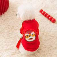 HKM-3203133 Spring Lion Dance Hoodie for Dogs, Soft Shredded Milk Fabric, Universal Fit