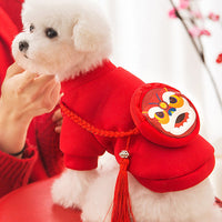 HKM-3203133 Spring Lion Dance Hoodie for Dogs, Soft Shredded Milk Fabric, Universal Fit