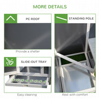HKM-3204413 Wooden Chicken Coop with Run Box, Nesting Box, and Waterproof Roof for Up to 2 Chickens