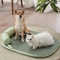 HKM-3204797 Cool Feeling Pet Bed - Four Seasons Universal Cat and Dog Nest in Green Bamboo Panda Design