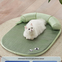 HKM-3204797 Cool Feeling Pet Bed - Four Seasons Universal Cat and Dog Nest in Green Bamboo Panda Design