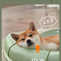 HKM-3204797 Cool Feeling Pet Bed - Four Seasons Universal Cat and Dog Nest in Green Bamboo Panda Design