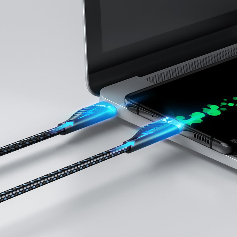 HKM-320595 1m Type-C to Type-C Fast Charging Data Cable for Apple Computers and Android Phones
