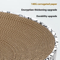 HKM-3206717 Oval Cat Scratch Board Nest - Corrugated Paper, 33x43x10cm, Simple Design