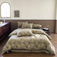 HKM-320723 Pastoral Floral Yarn-Dyed Cotton Double-Layer Gauze Bedding Set - 4-Piece Collection