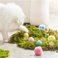 HKM-3209149 Light-Up Plush Cat Teaser Ball with Catnip & Sound for Pet Playtime