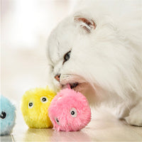 HKM-3209149 Light-Up Plush Cat Teaser Ball with Catnip & Sound for Pet Playtime