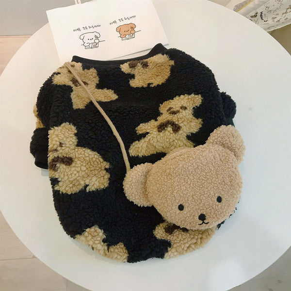 HKM-3211581 Cozy Cotton-Padded Lamb Wool Pet Coat for Autumn and Winter